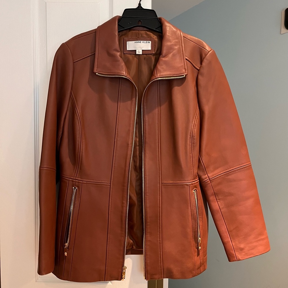 Anne Klein Women's Brown Leather Jacket